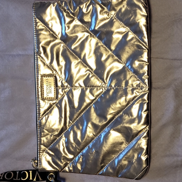 Trio of Victoria's Secret gold and pink sparkle pouches wristlets - Picture 2 of 13